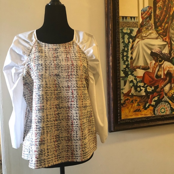 New Zara Combination Top w/ Voluminous Sleeves ♥️ - Picture 6 of 16